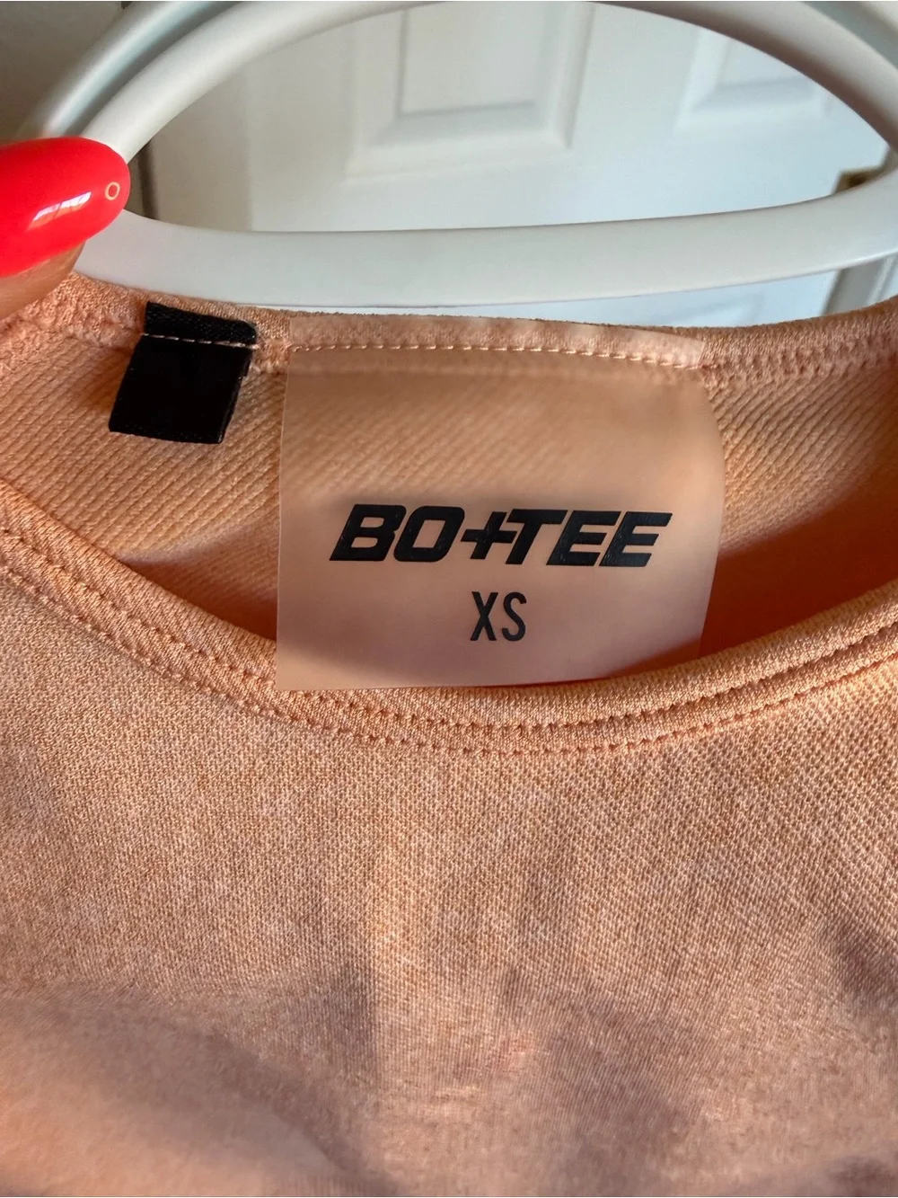 BO-TEE Peach Short Sleeve Crop Top